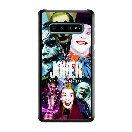 Joker Happy Face Samsung Galaxy S10 Plus Case-Rubber / Black (2D Case)-Xtracase