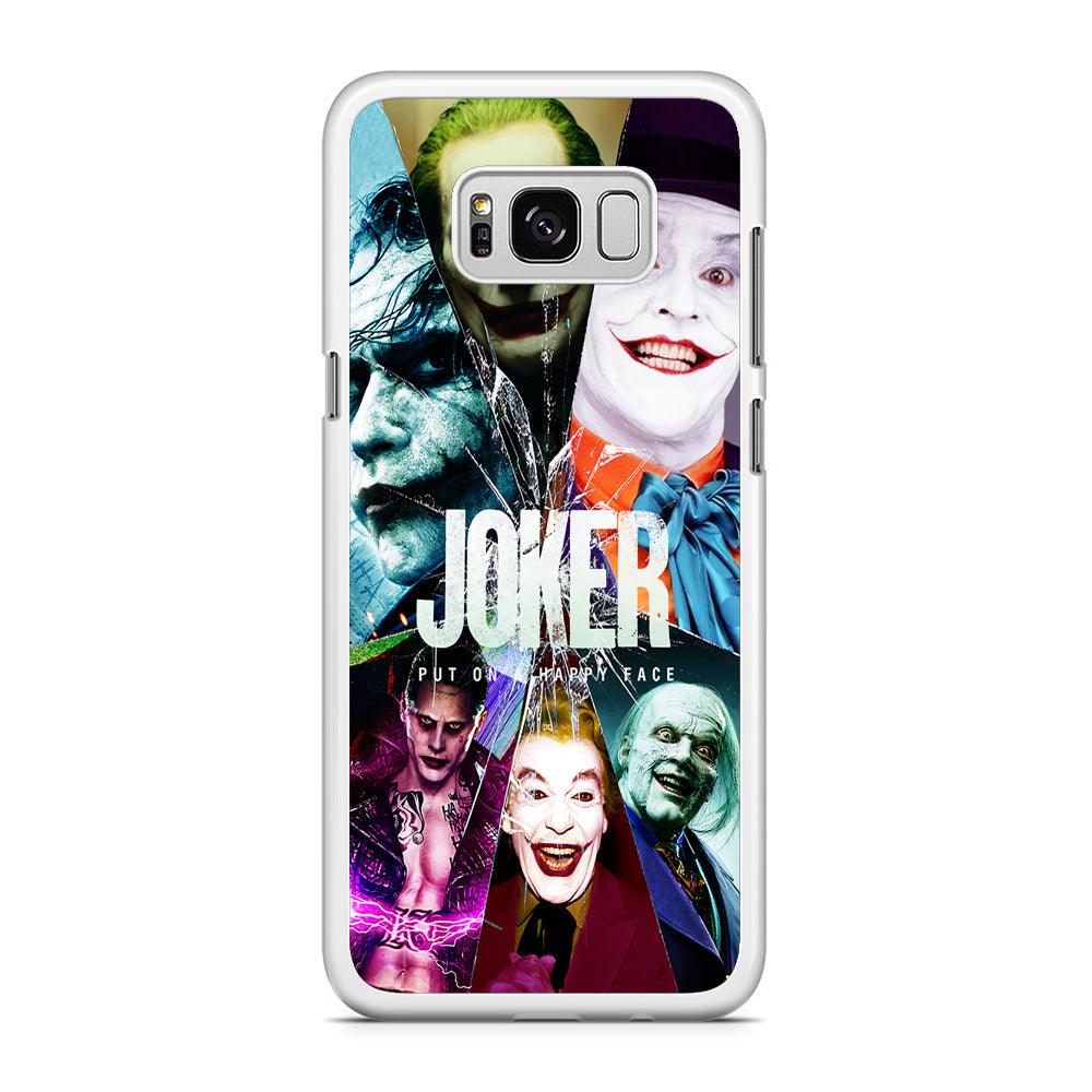 Joker Happy Face Samsung Galaxy S8 Case-Rubber / White (2D Case)-Xtracase