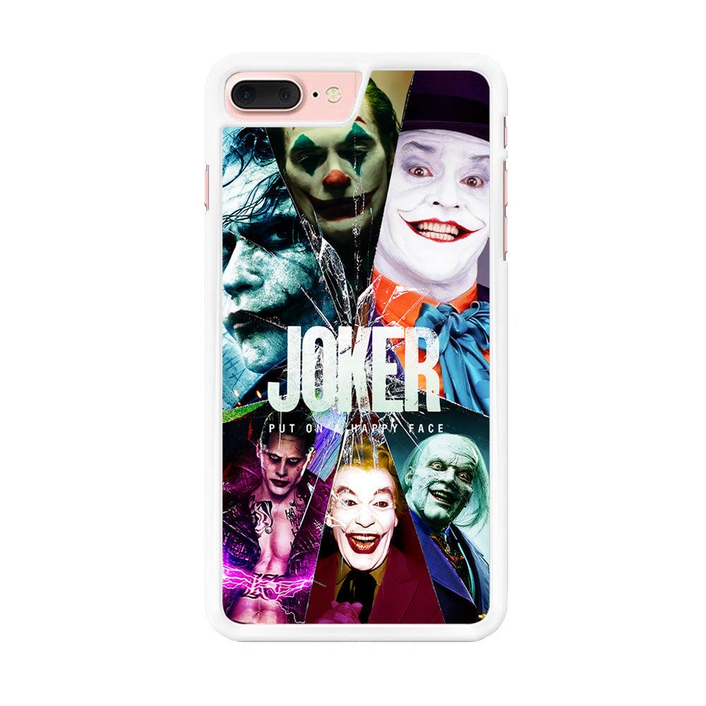 Joker Happy Face iPhone 8 Plus Case-Rubber / White (2D Case)-Xtracase