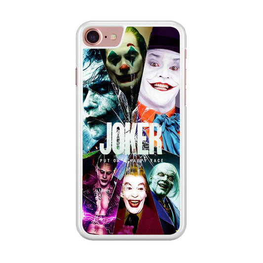 Joker Happy Face iPhone SE 2020 Case-Rubber / White (2D Case)-Xtracase