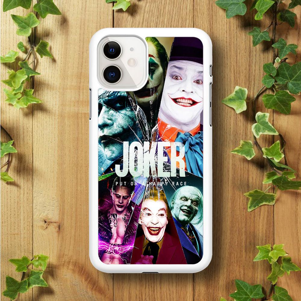 Joker Happy Face iPhone 11 Case-Rubber / White (2D Case)-Xtracase