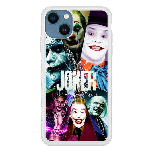 Joker Happy Face iPhone 13 Mini Case-Rubber / White (2D Case)-Xtracase