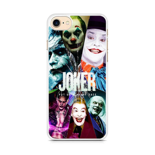 Joker Happy Face iPhone 8 Case-Rubber / White (2D Case)-Xtracase