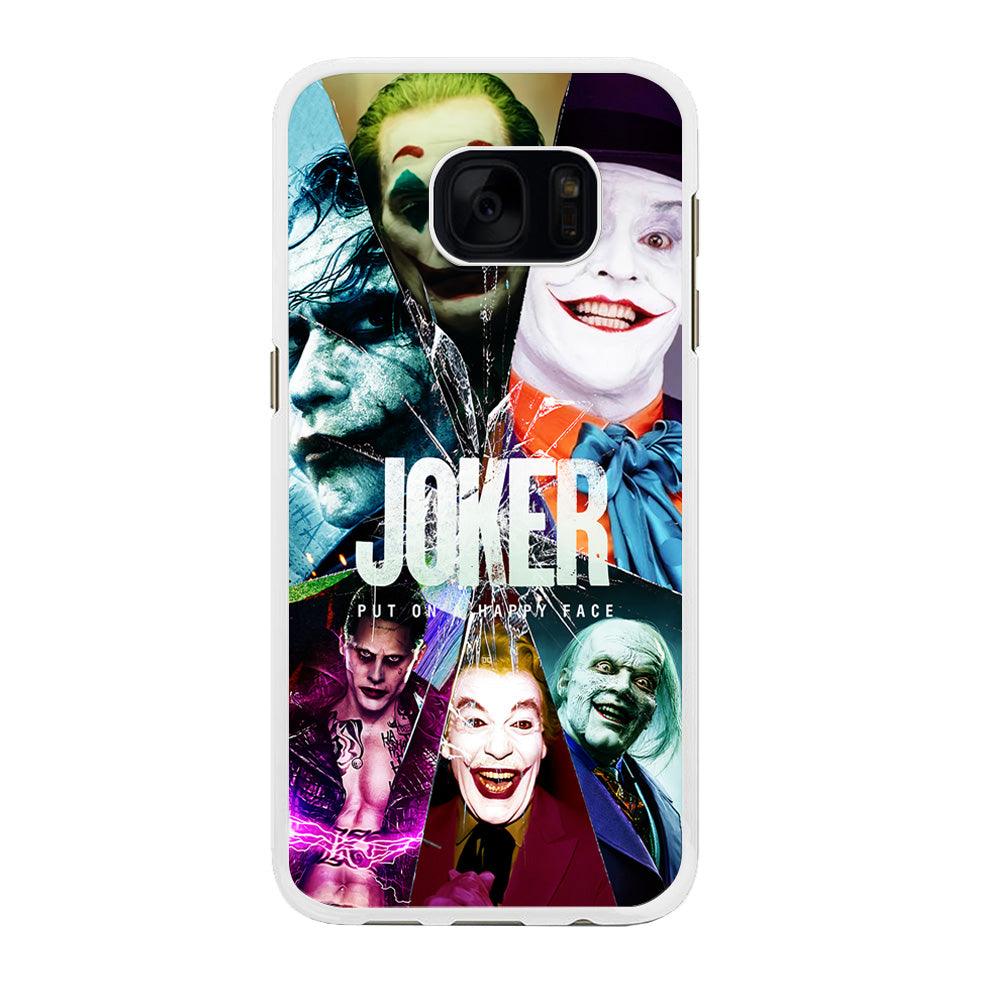 Joker Happy Face Samsung Galaxy S7 Edge Case-Rubber / White (2D Case)-Xtracase