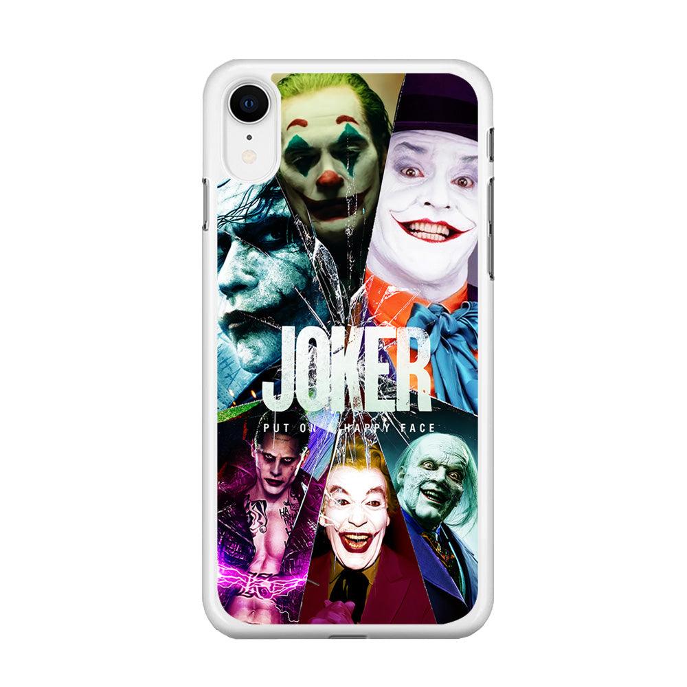 Joker Happy Face iPhone XR Case-Rubber / White (2D Case)-Xtracase