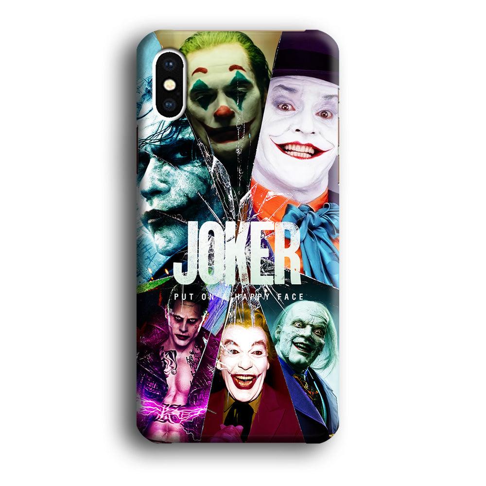 Joker Happy Face iPhone Xs Case-Plastic / Full Wrap (3D Case)-Xtracase