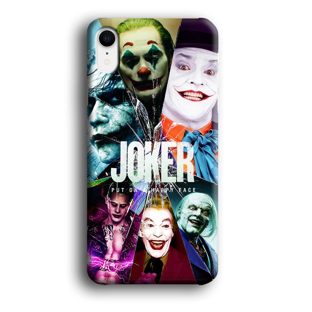 Joker Happy Face iPhone XR Case-Plastic / Full Wrap (3D Case)-Xtracase