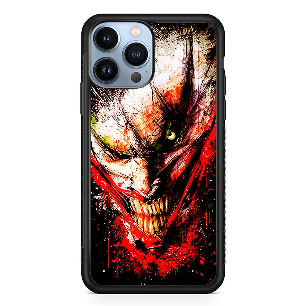Joker Smile Abstract iPhone 13 Pro Case-Rubber / Black (2D Case)-Xtracase