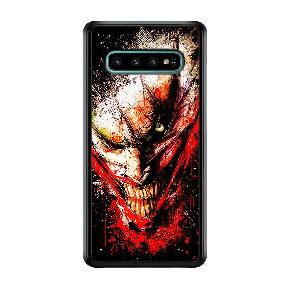 Joker Smile Abstract Samsung Galaxy S10 Case-Rubber / Black (2D Case)-Xtracase