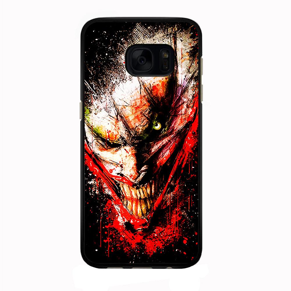 Joker Smile Abstract Samsung Galaxy S7 Edge Case-Rubber / Black (2D Case)-Xtracase