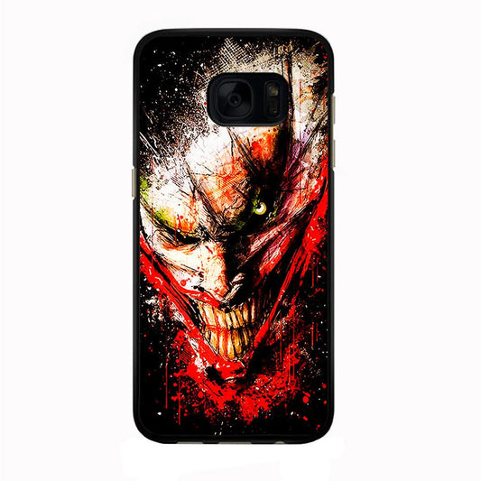 Joker Smile Abstract Samsung Galaxy S7 Edge Case-Rubber / Black (2D Case)-Xtracase