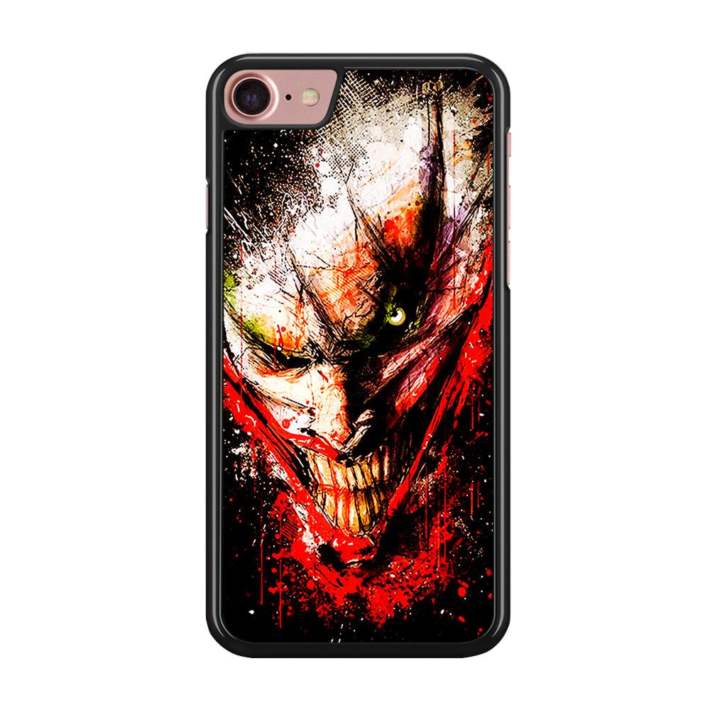 Joker Smile Abstract iPhone SE 2020 Case-Rubber / Black (2D Case)-Xtracase