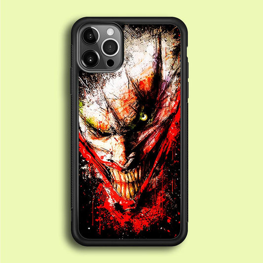 Joker Smile Abstract iPhone 12 Pro Max Case-Rubber / Black (2D Case)-Xtracase