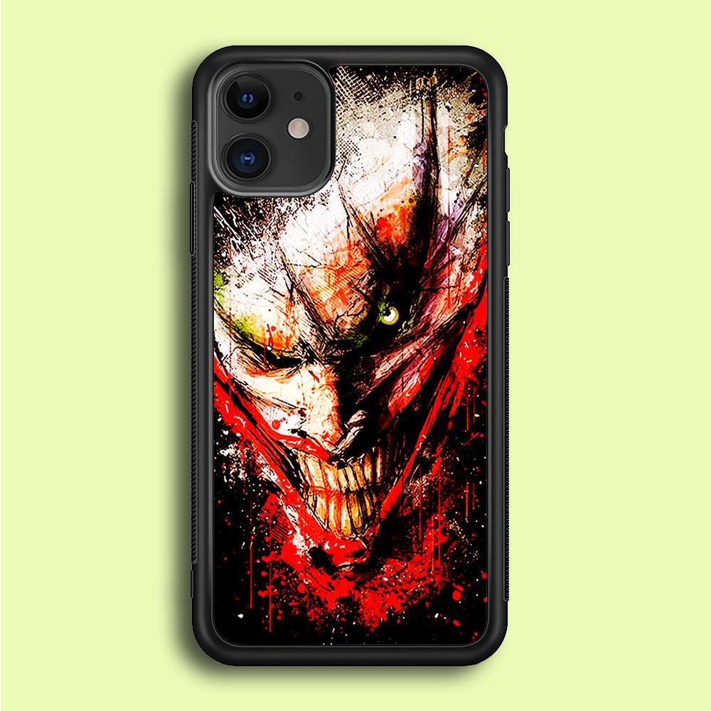 Joker Smile Abstract iPhone 12 Case-Rubber / Black (2D Case)-Xtracase