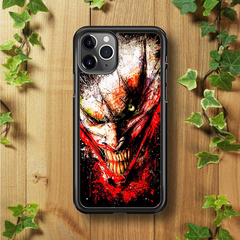 Joker Smile Abstrac iPhone 11 Pro Max Case-Rubber / Black (2D Case)-Xtracase
