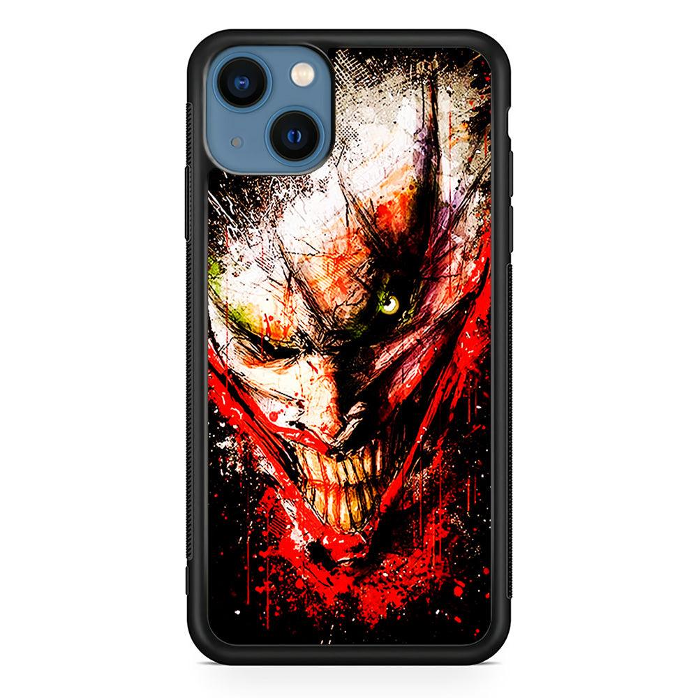 Joker Smile Abstract iPhone 13 Mini Case-Rubber / Black (2D Case)-Xtracase