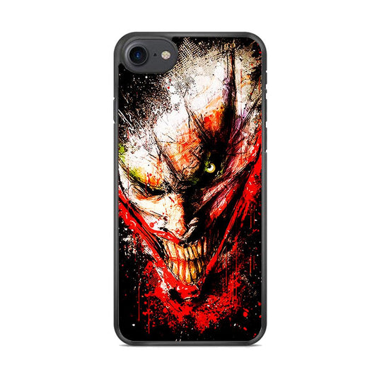 Joker Smile Abstract iPhone 8 Case-Rubber / Black (2D Case)-Xtracase