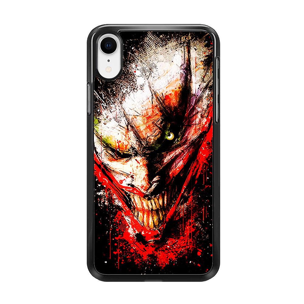Joker Smile Abstract iPhone XR Case-Rubber / Black (2D Case)-Xtracase