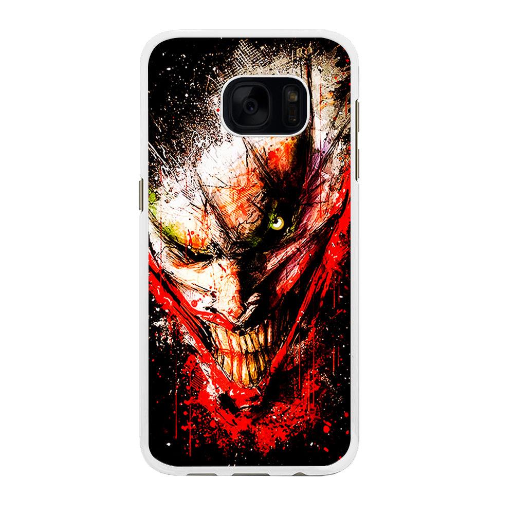 Joker Smile Abstract Samsung Galaxy S7 Edge Case-Rubber / White (2D Case)-Xtracase