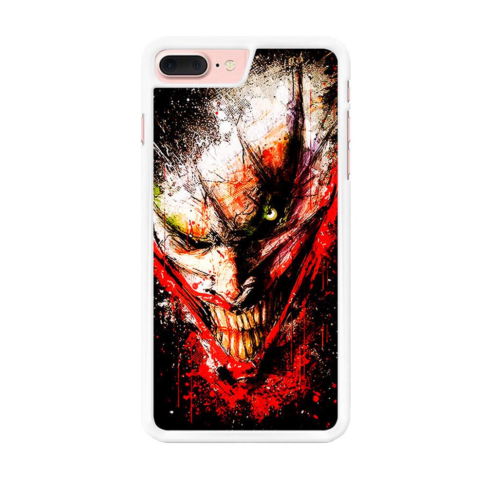 Joker Smile Abstract iPhone 7 Plus Case-Rubber / White (2D Case)-Xtracase