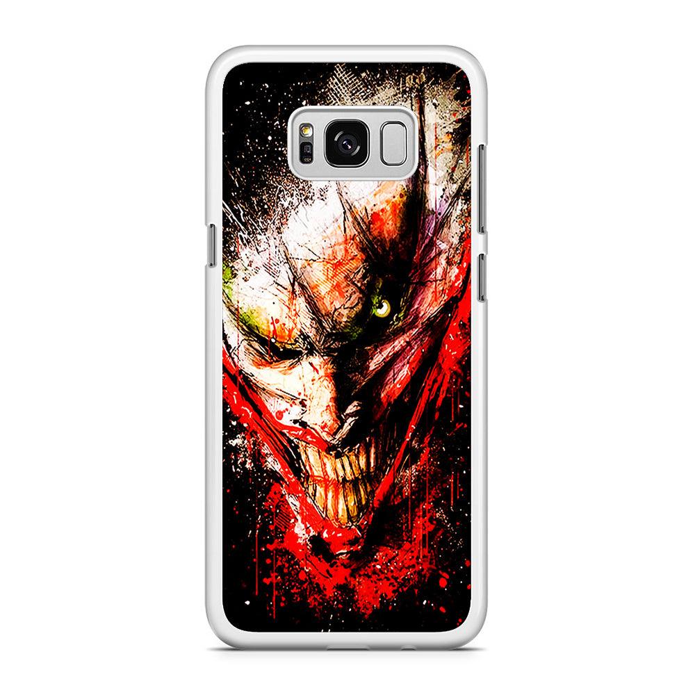 Joker Smile Abstract Samsung Galaxy S8 Case-Rubber / White (2D Case)-Xtracase
