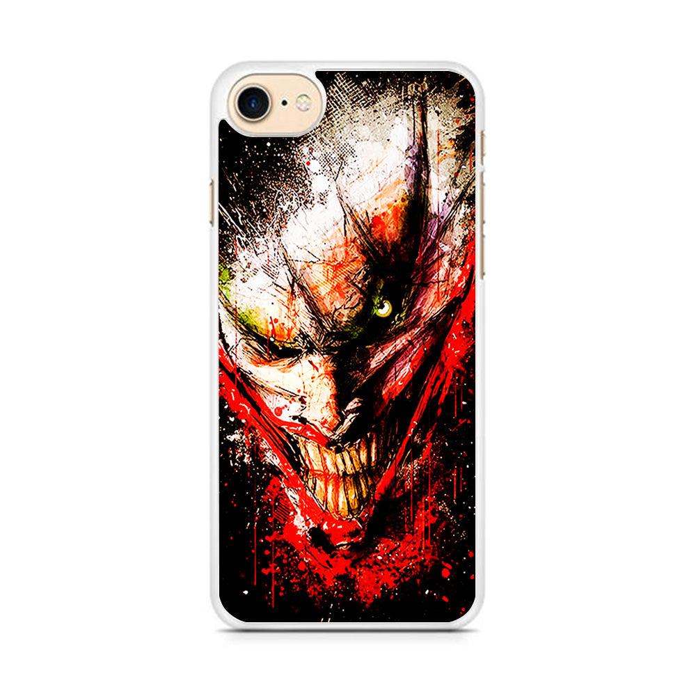Joker Smile Abstract iPhone 7 Case-Rubber / White (2D Case)-Xtracase