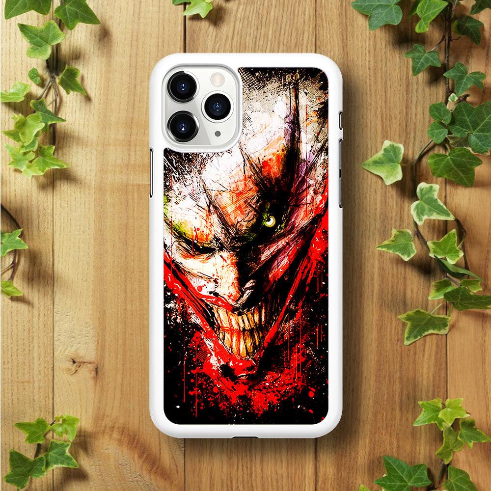 Joker Smile Abstrac iPhone 11 Pro Max Case-Rubber / White (2D Case)-Xtracase