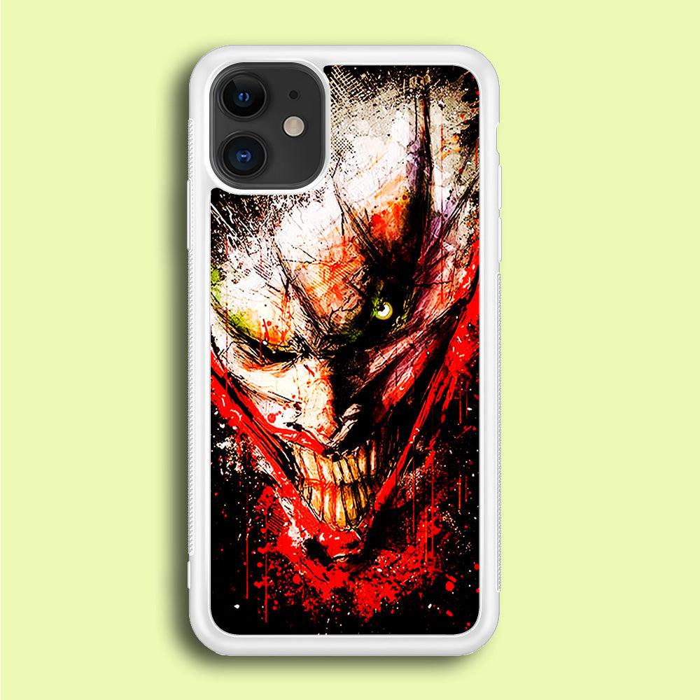 Joker Smile Abstract iPhone 12 Case-Rubber / White (2D Case)-Xtracase