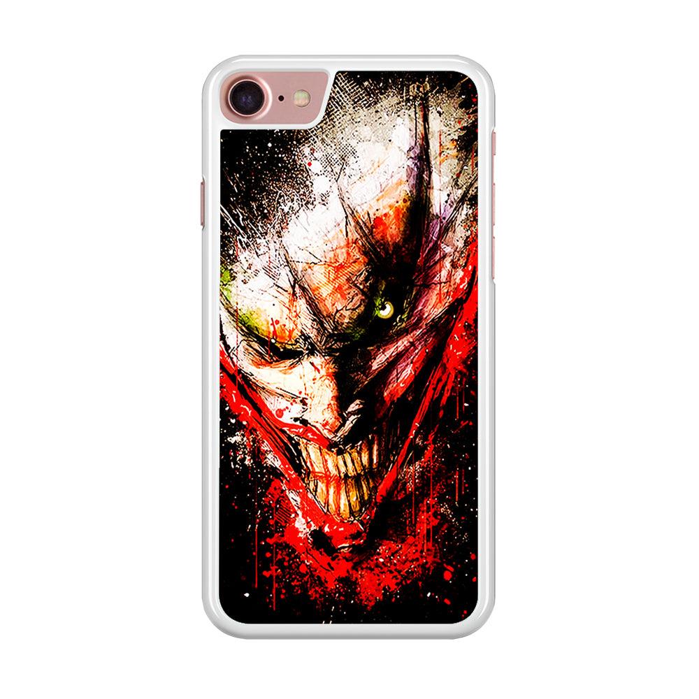 Joker Smile Abstract iPhone SE 2020 Case-Rubber / White (2D Case)-Xtracase