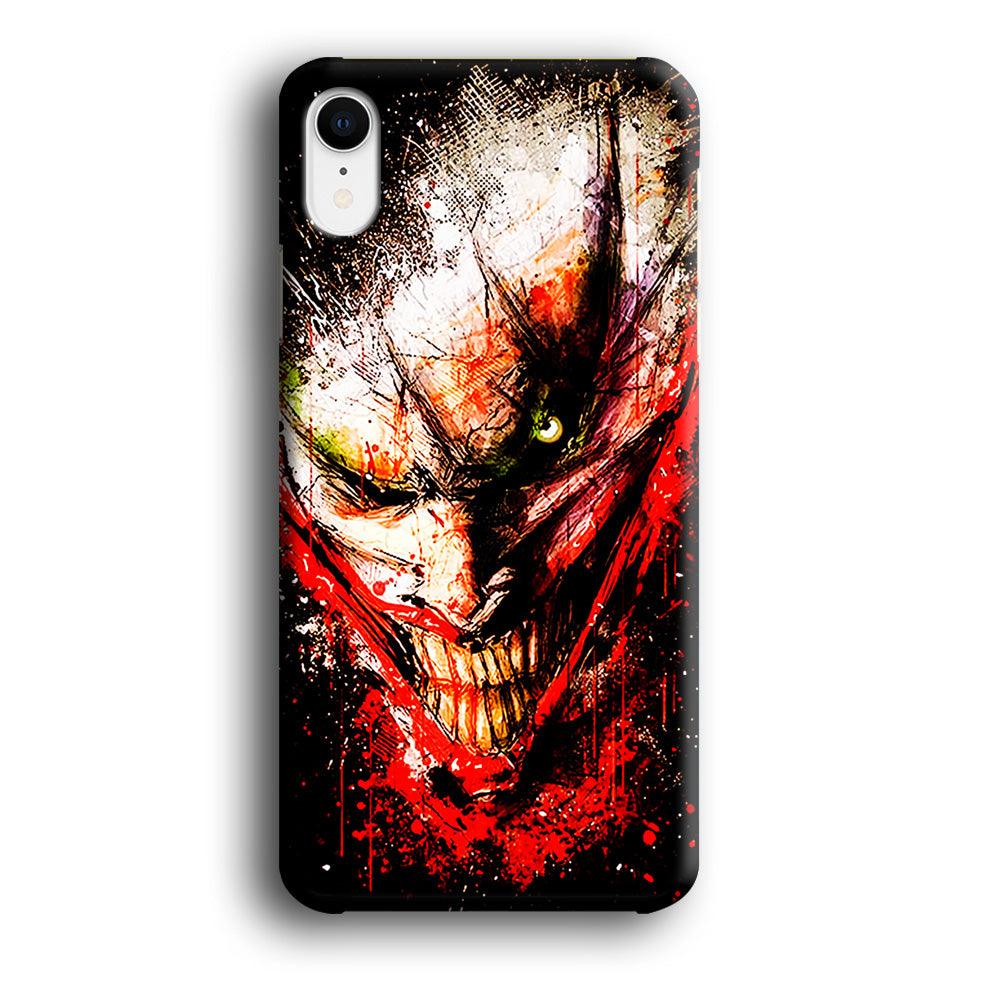Joker Smile Abstract iPhone XR Case-Plastic / Full Wrap (3D Case)-Xtracase