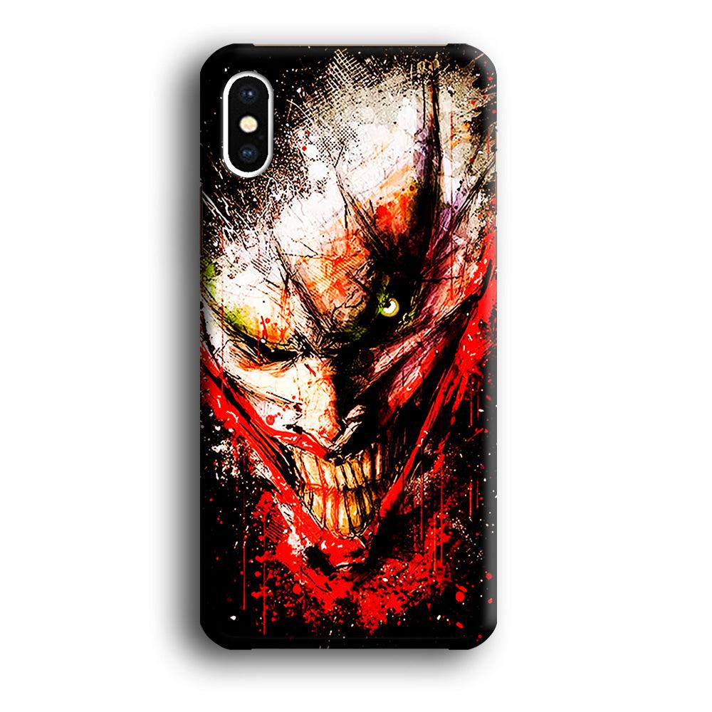 Joker Smile Abstract iPhone Xs Max Case-Plastic / Full Wrap (3D Case)-Xtracase