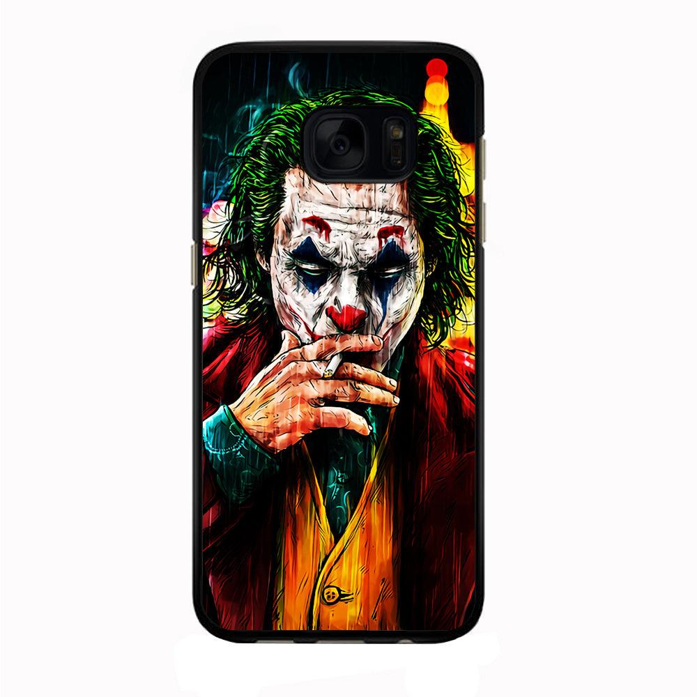 Joker Smoking Painting Samsung Galaxy S7 Edge Case-Rubber / Black (2D Case)-Xtracase