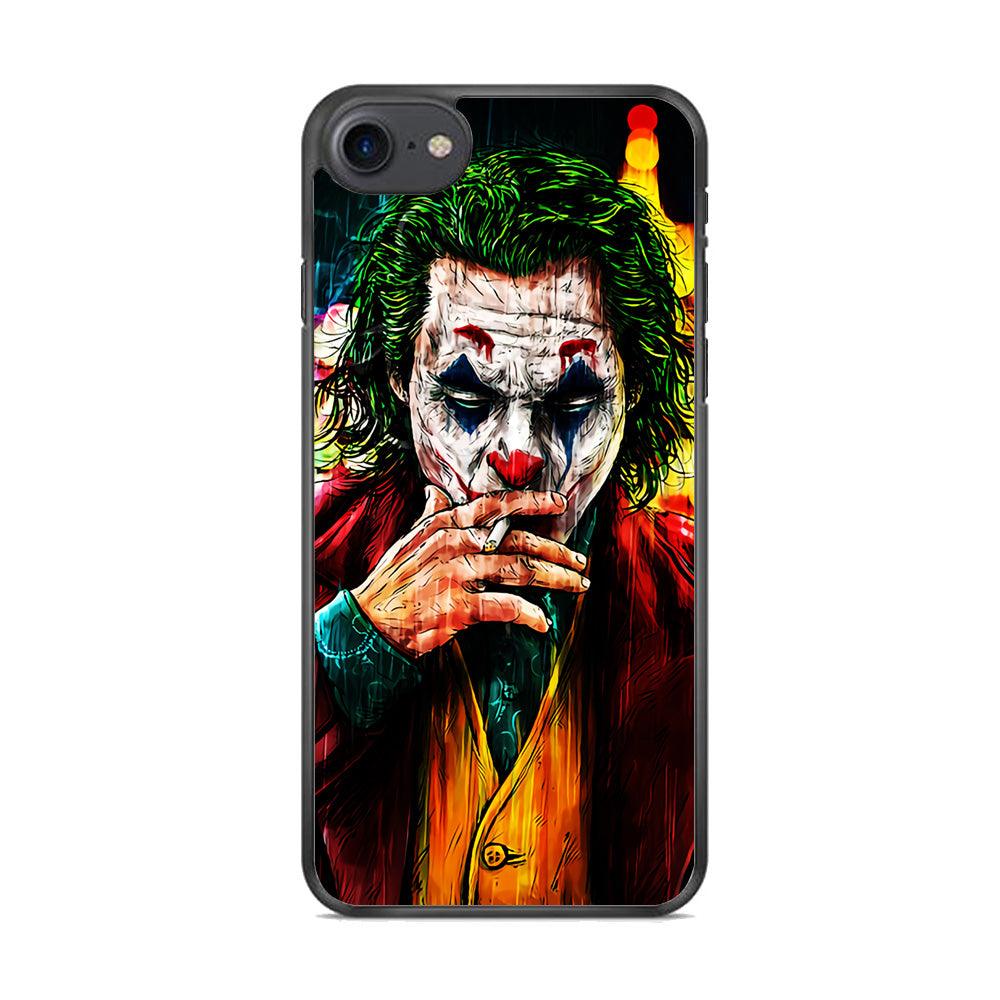 Joker Smoking Painting iPhone 7 Case-Rubber / Black (2D Case)-Xtracase