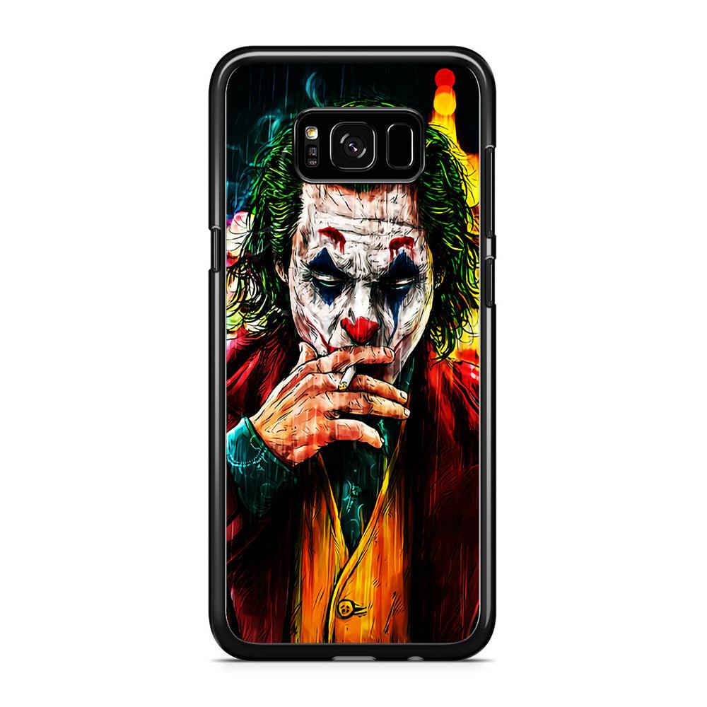 Joker Smoking Painting Samsung Galaxy S8 Case-Rubber / Black (2D Case)-Xtracase