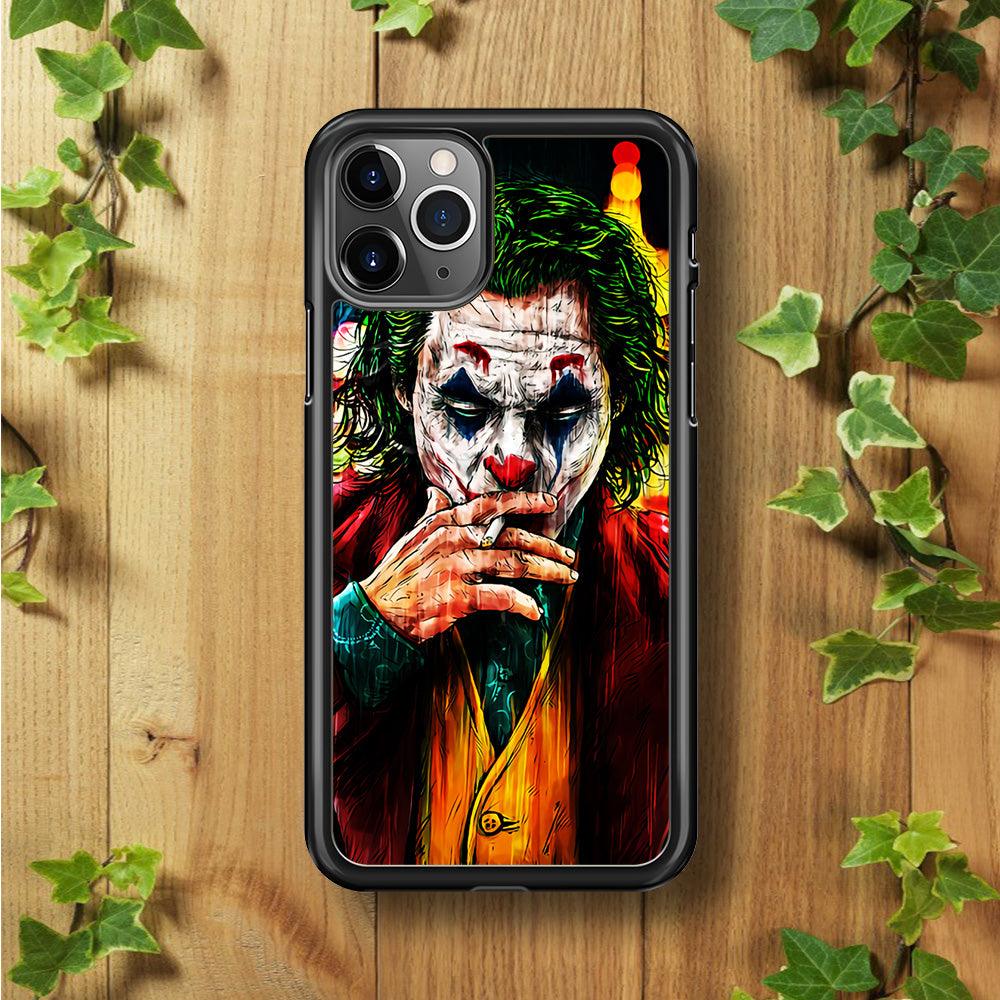 Joker Smoking Painting iPhone 11 Pro Case-Rubber / Black (2D Case)-Xtracase