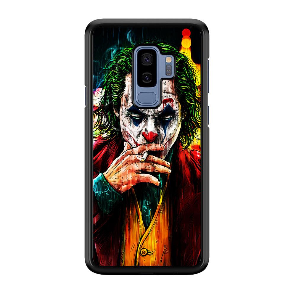 Joker Smoking Painting Samsung Galaxy S9 Plus Case-Rubber / White (2D Case)-Xtracase