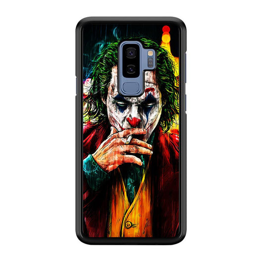 Joker Smoking Painting Samsung Galaxy S9 Plus Case-Rubber / White (2D Case)-Xtracase