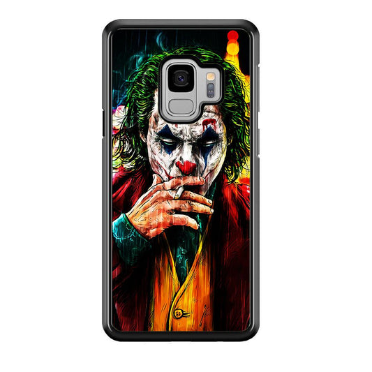 Joker Smoking Painting Samsung Galaxy S9 Case-Rubber / White (2D Case)-Xtracase