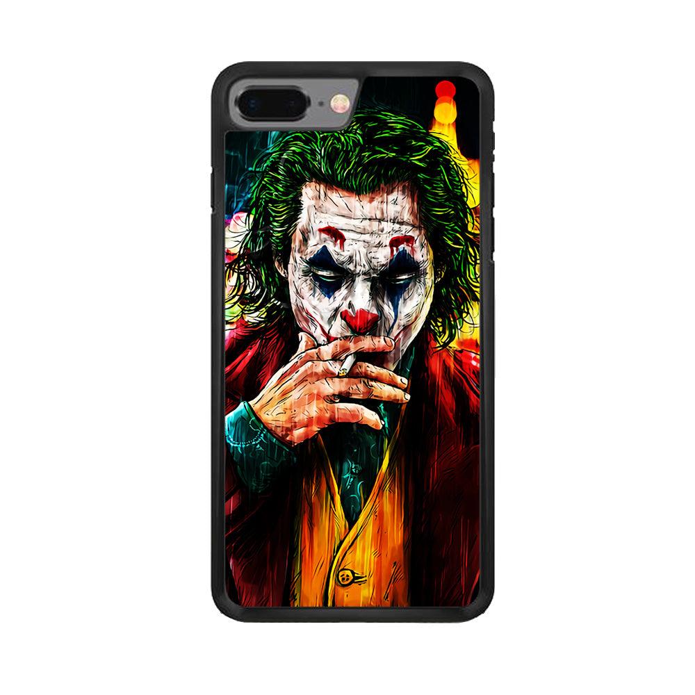 Joker Smoking Painting iPhone 8 Plus Case-Rubber / Black (2D Case)-Xtracase