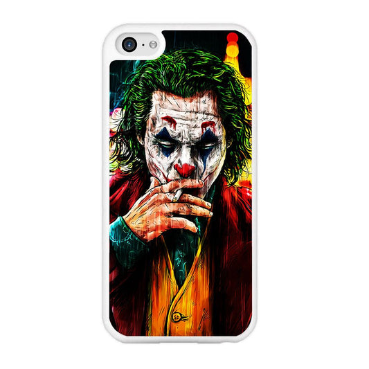 Joker Smoking Painting iPhone 5 | 5s Case-Rubber / White (2D Case)-Xtracase