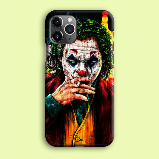 Joker Smoking Painting iPhone 12 Pro Case-Plastic / Full Wrap (3D Case)-Xtracase