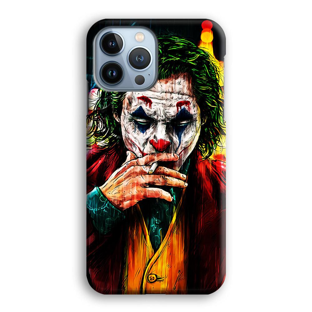 Joker Smoking Painting iPhone 13 Pro Case-Plastic / Full Wrap (3D Case)-Xtracase