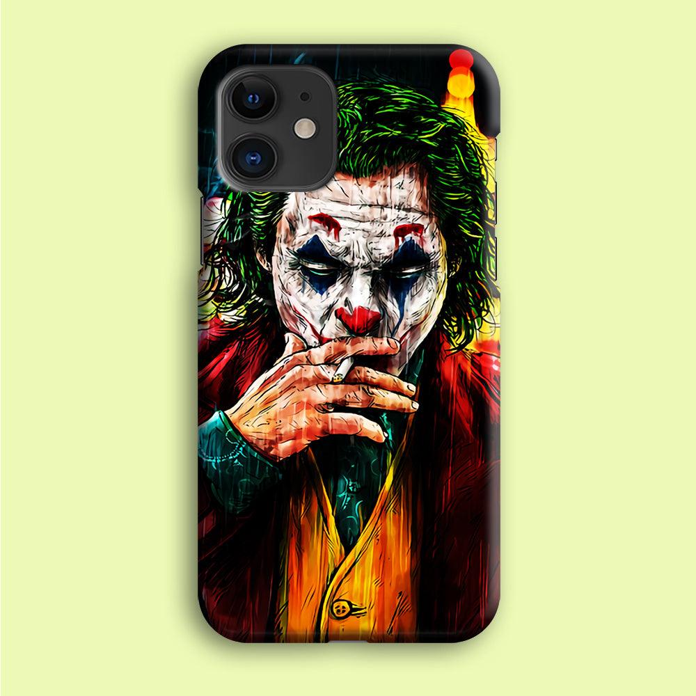 Joker Smoking Painting iPhone 12 Case-Plastic / Full Wrap (3D Case)-Xtracase