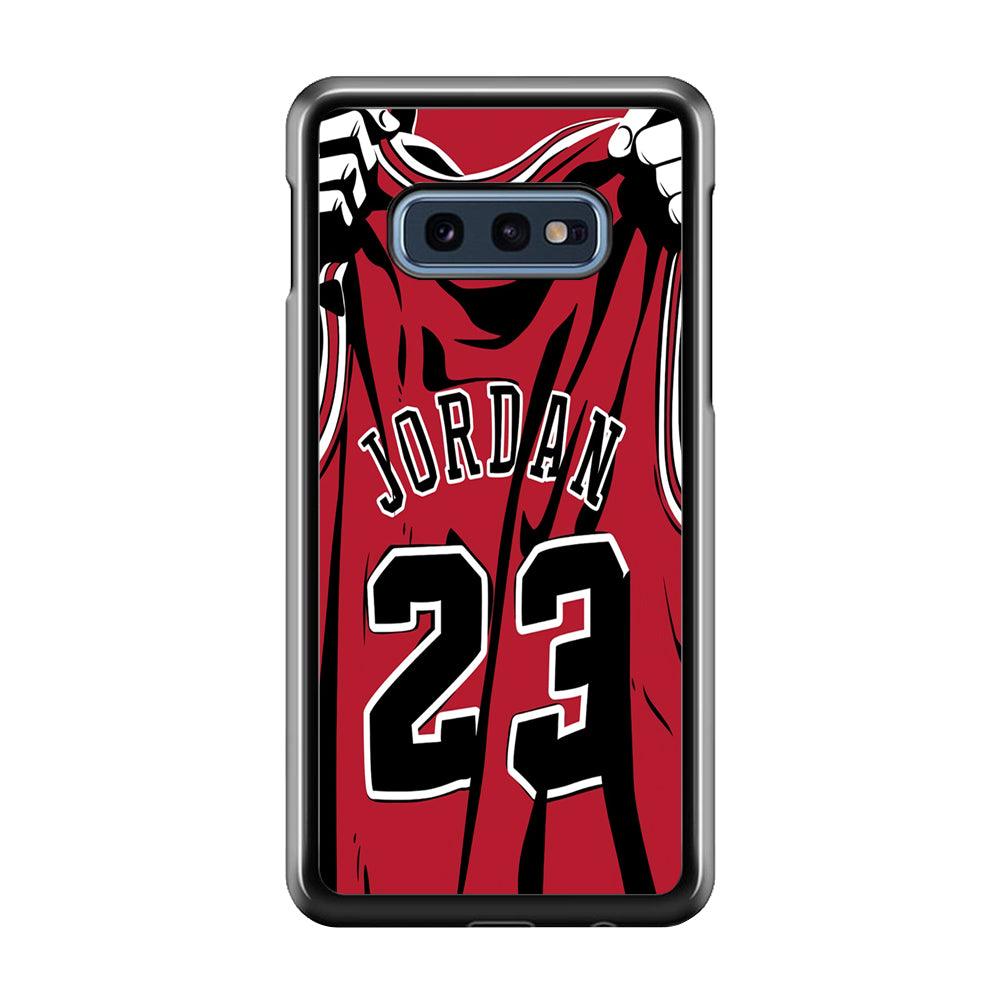 Jordan 23 Jersey Samsung Galaxy S10E Case-Rubber / Black (2D Case)-Xtracase