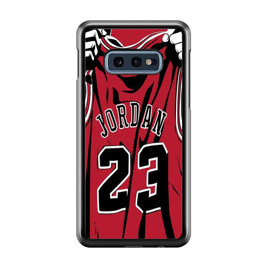 Jordan 23 Jersey Samsung Galaxy S10E Case-Rubber / Black (2D Case)-Xtracase