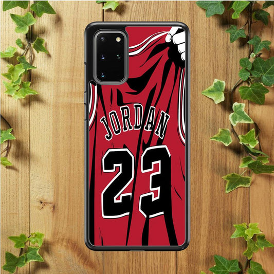 Jordan 23 Jersey Samsung Galaxy S20 Plus Case-Rubber / Black (2D Case)-Xtracase