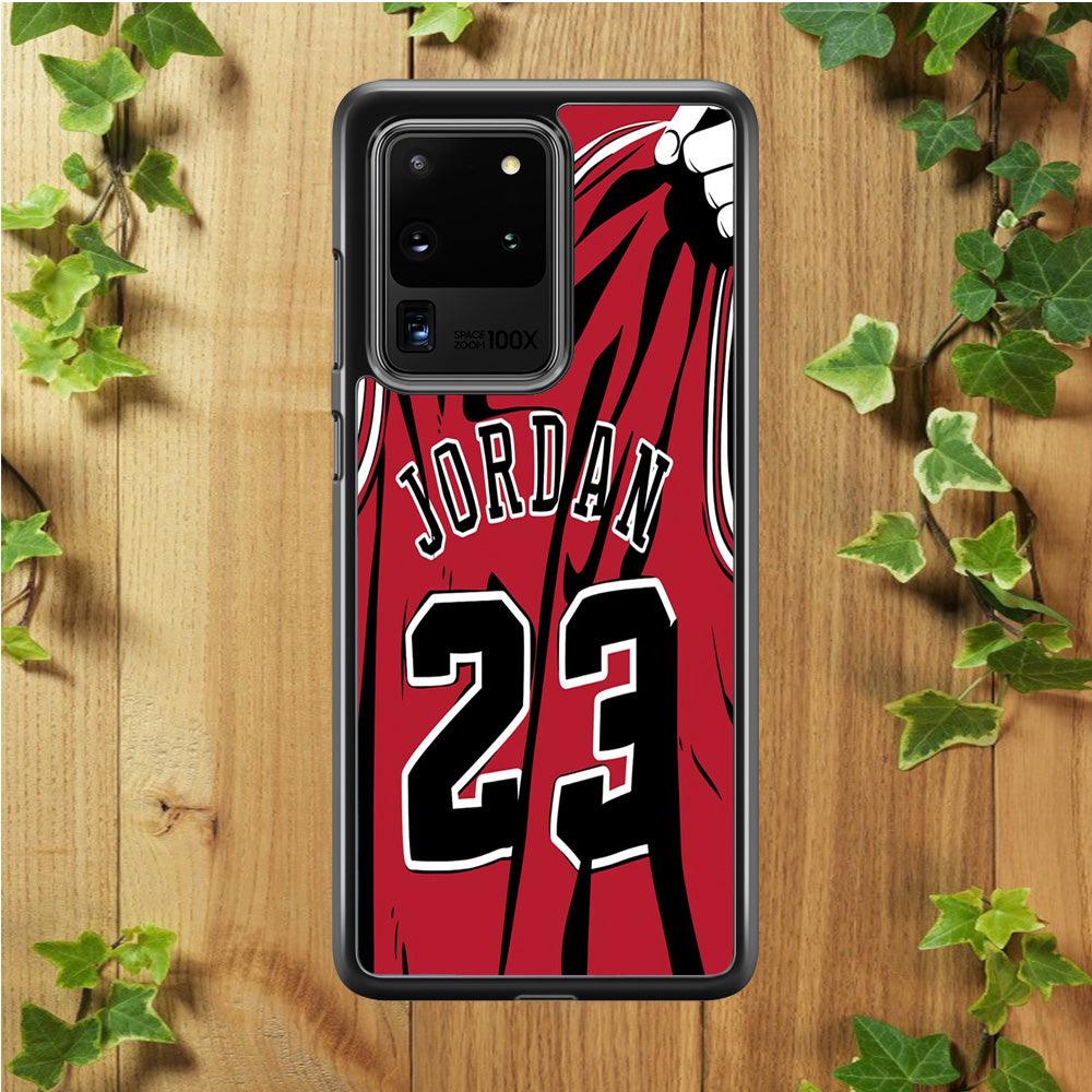 Jordan 23 Jersey Samsung Galaxy S20 Ultra Case-Rubber / White (2D Case)-Xtracase