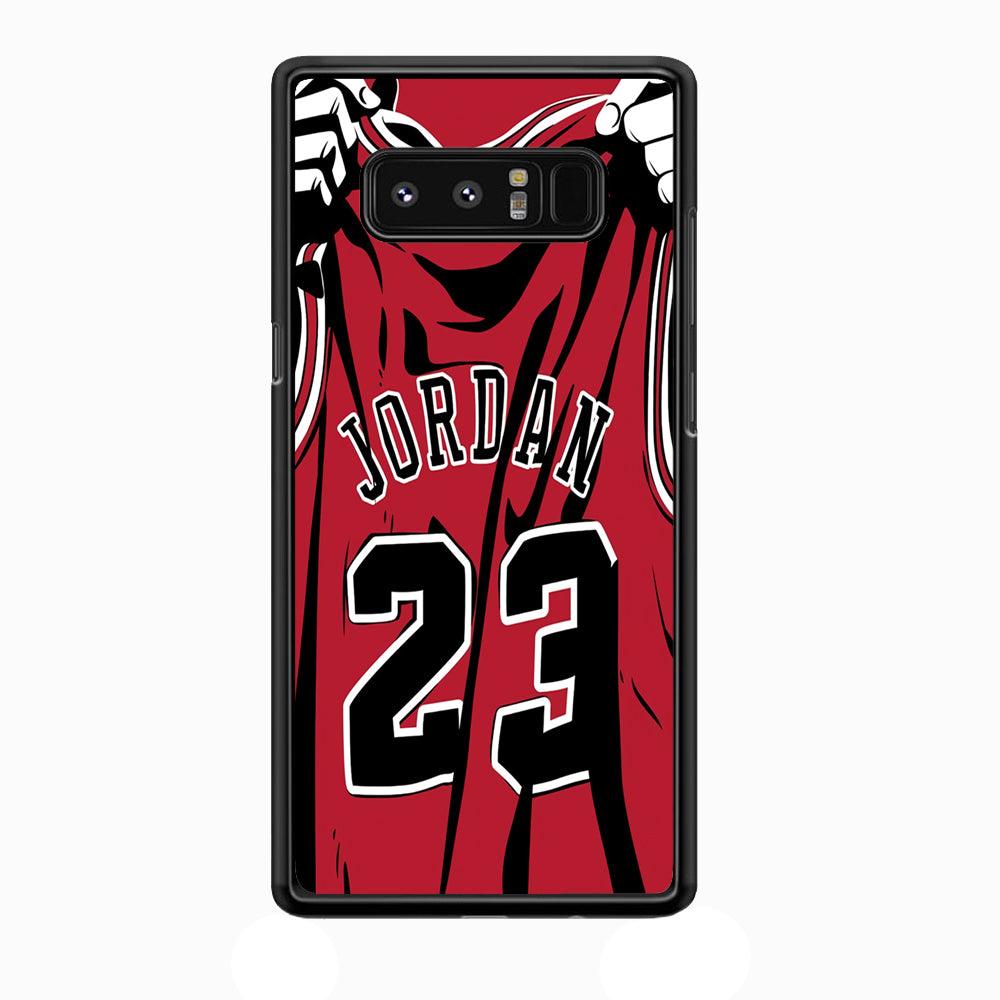 Jordan 23 Jersey Samsung Galaxy Note 8 Case-Rubber / Black (2D Case)-Xtracase