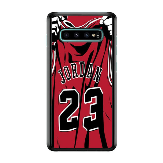 Jordan 23 Jersey Samsung Galaxy S10 Case-Rubber / Black (2D Case)-Xtracase