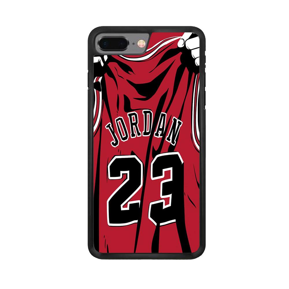 Jordan 23 Jersey iPhone 8 Plus Case-Rubber / Black (2D Case)-Xtracase